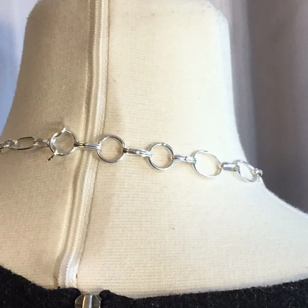 NATURAL MOSS AGATE & GEMSTONE NECKLACE IN SILVER